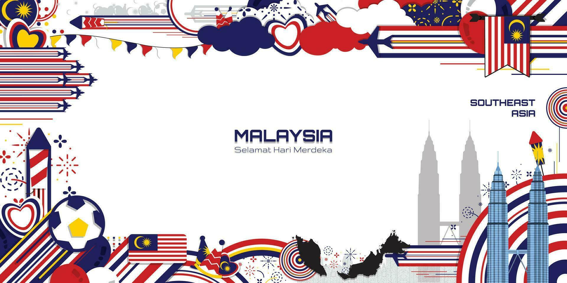Lycklig oberoende dag av malaysia, illustration bakgrund design, Land tema vektor