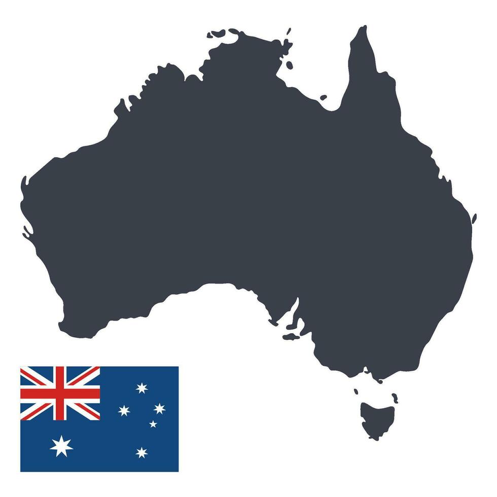 Australien Karta med Australien flagga vektor