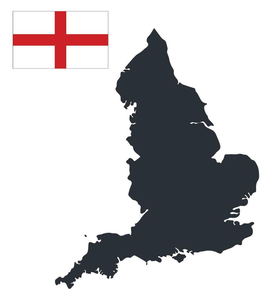 England Karte mit England Flagge vektor