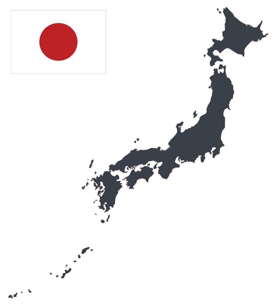 japan Karta med japansk flagga vektor