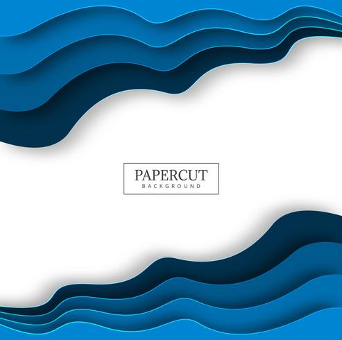 Bunter Designvektor der blauen Welle der Papercut vektor