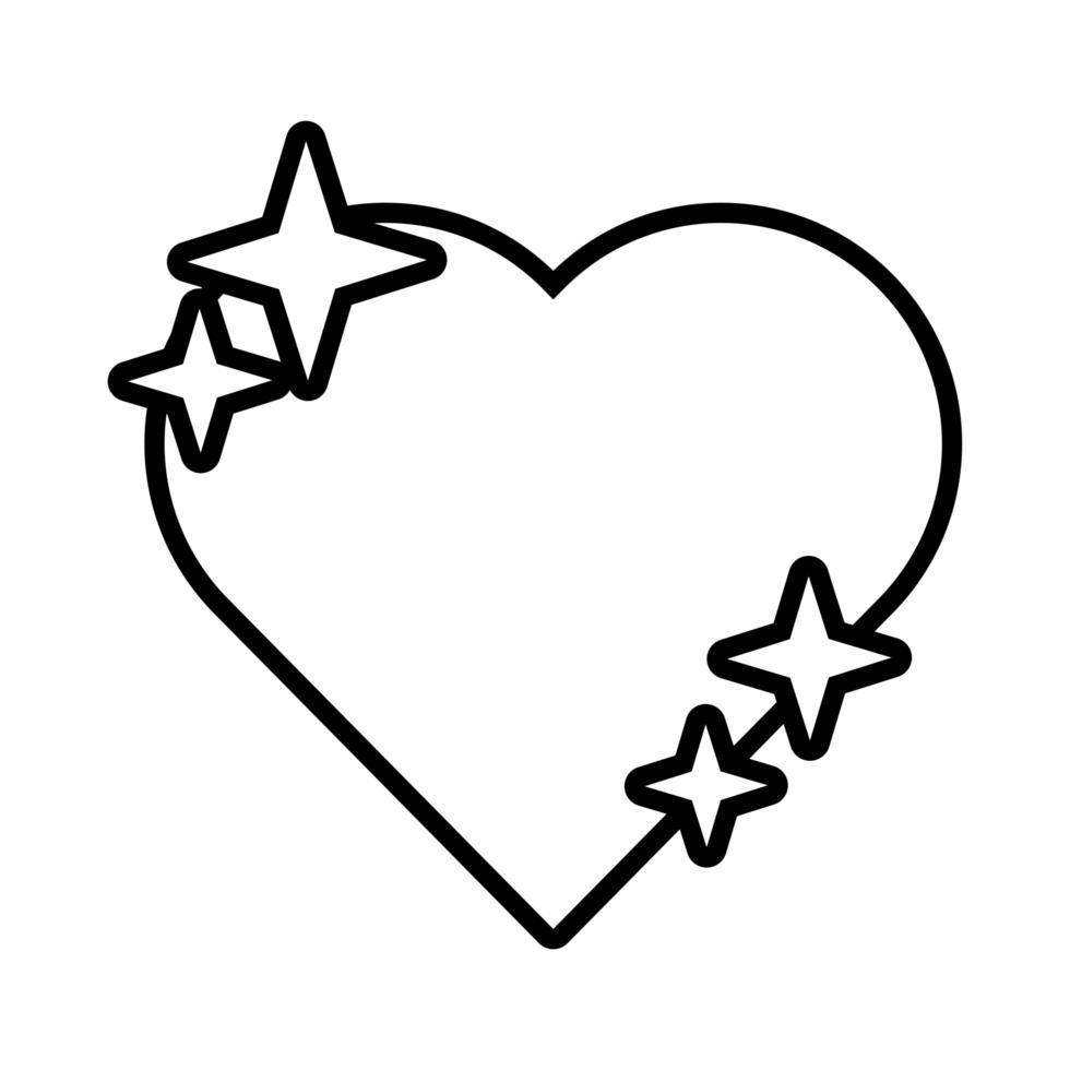 hjärta kärlek linje stil ikon vektor