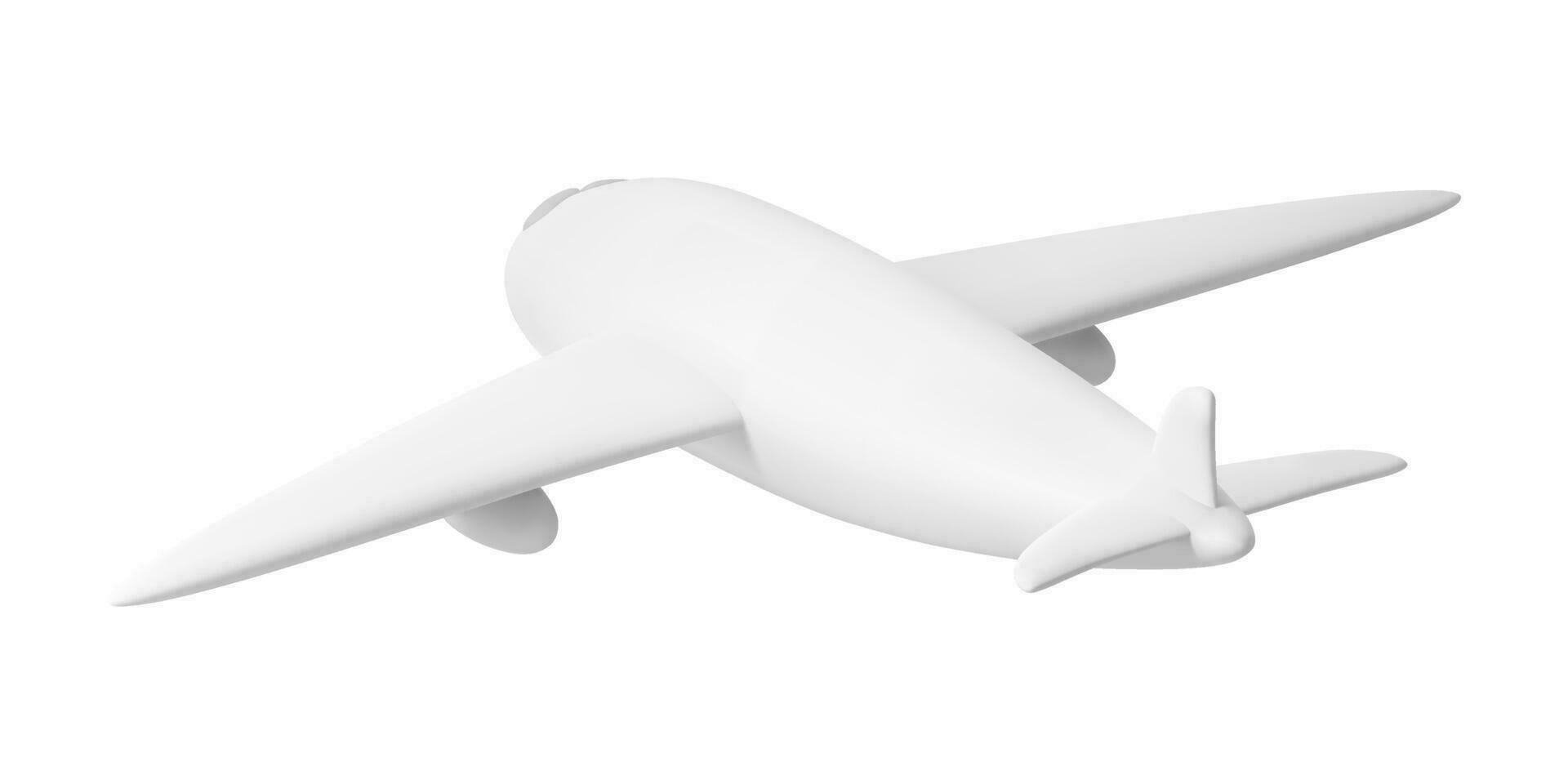 3d realistisk flygplan isolerat på vit bakgrund. vektor illustration