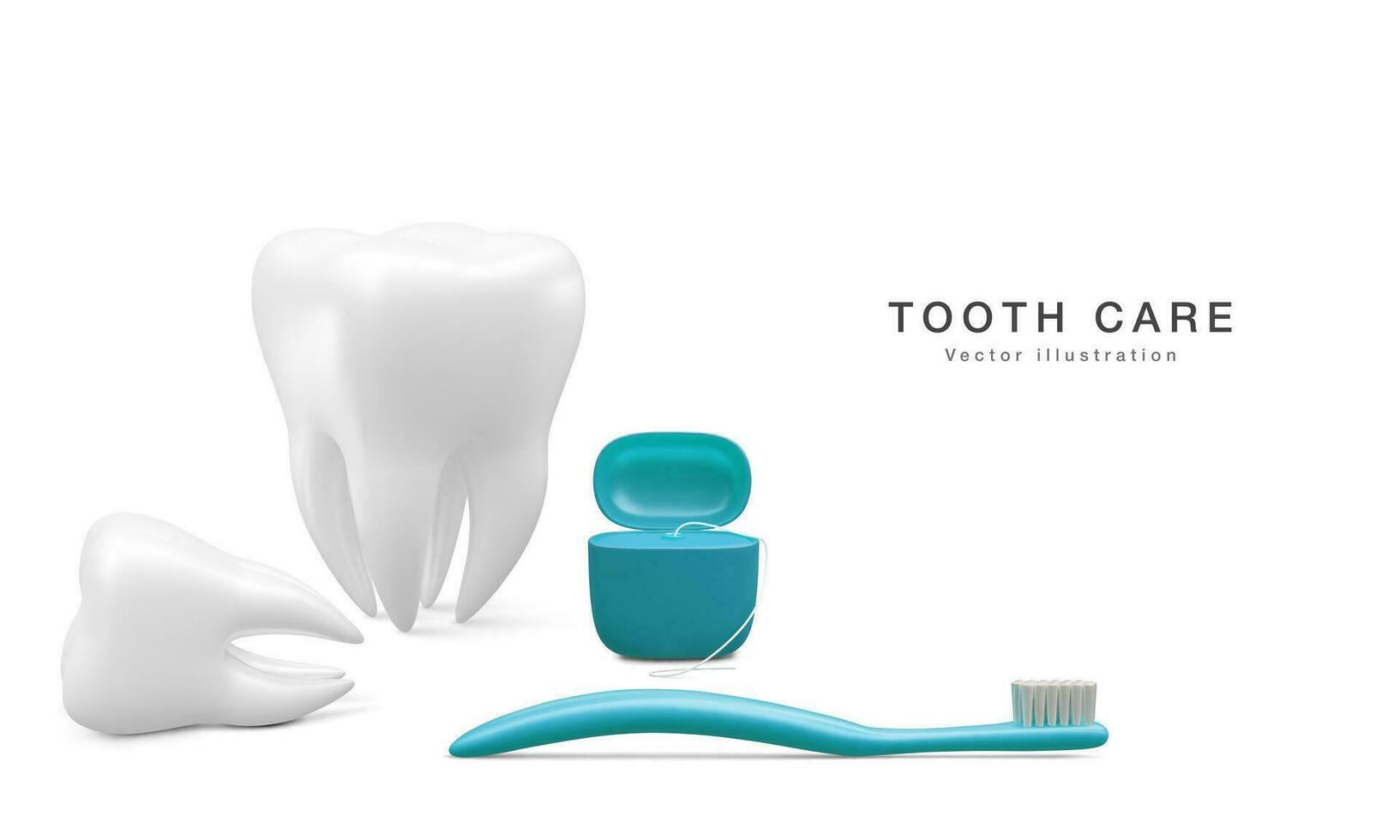 realistisk tand och dental verktyg för tänder isolerat på vit bakgrund. medicinsk tandläkare verktyg. tandvård, sjukvård, hygien begrepp. vektor illustration