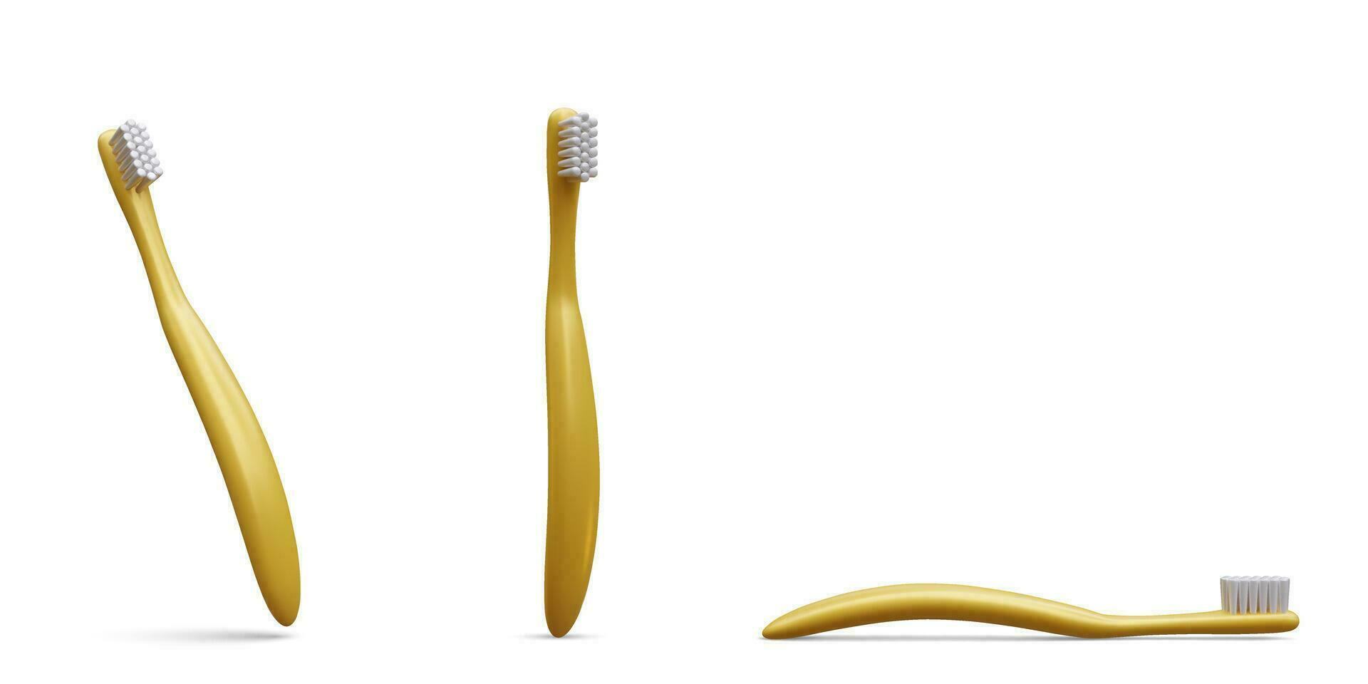 uppsättning av realistisk tandborste isolerat på vit bakgrund. vektor illustration