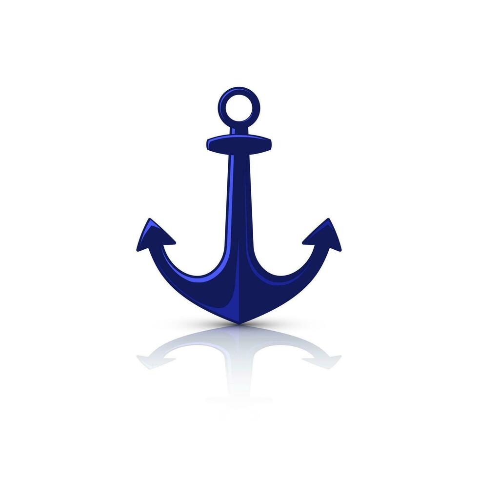 blå platt ankare logotyp isolerat på vit bakgrund. silhuett marin Utrustning. vektor resa och turism ikon