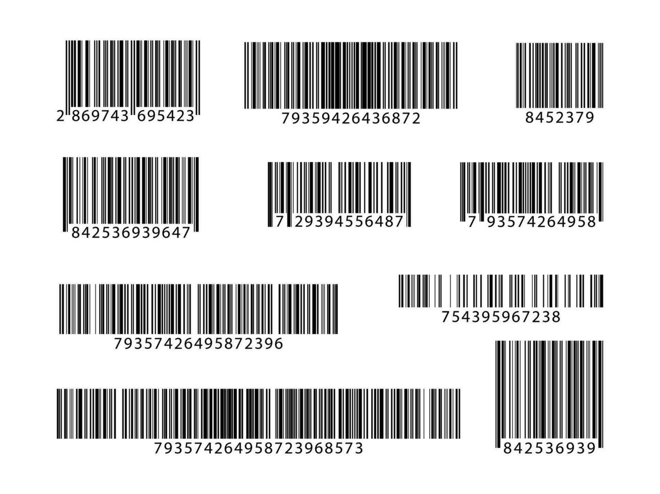 einstellen von Barcodes. Sammlung qr Codes. Vektor Illustration