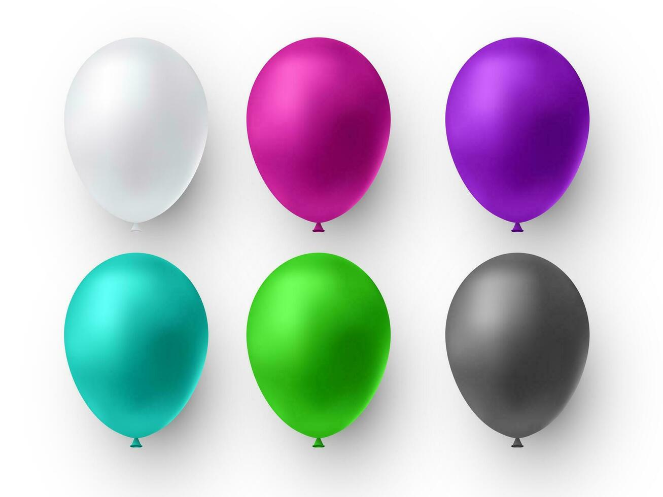 realistisch glänzend Farbe Ballon. Luftballons zum Geburtstag, Urlaub Veranstaltungen, Parteien, Hochzeiten. Festival von romantisch Dekorationen. Vektor Illustration