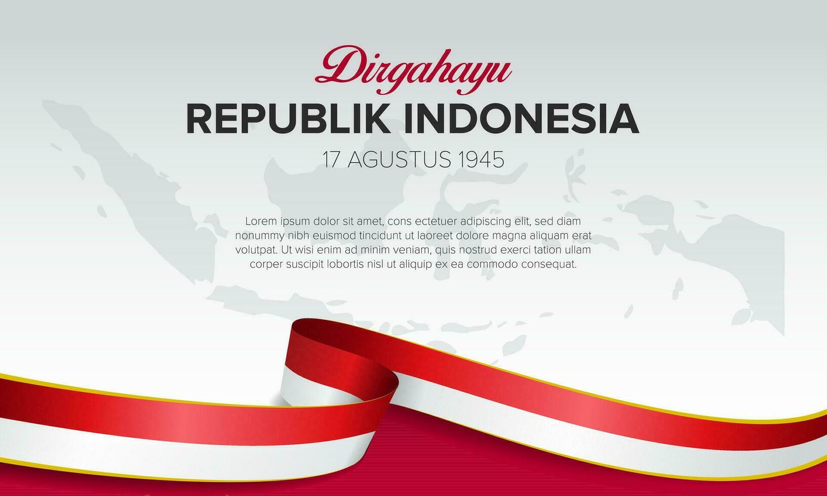 Indonesien Republik Unabhängigkeit Tag Vektor Vorlage Design Illustration. Unabhängigkeit Tag von Indonesien Banner Hintergrund.