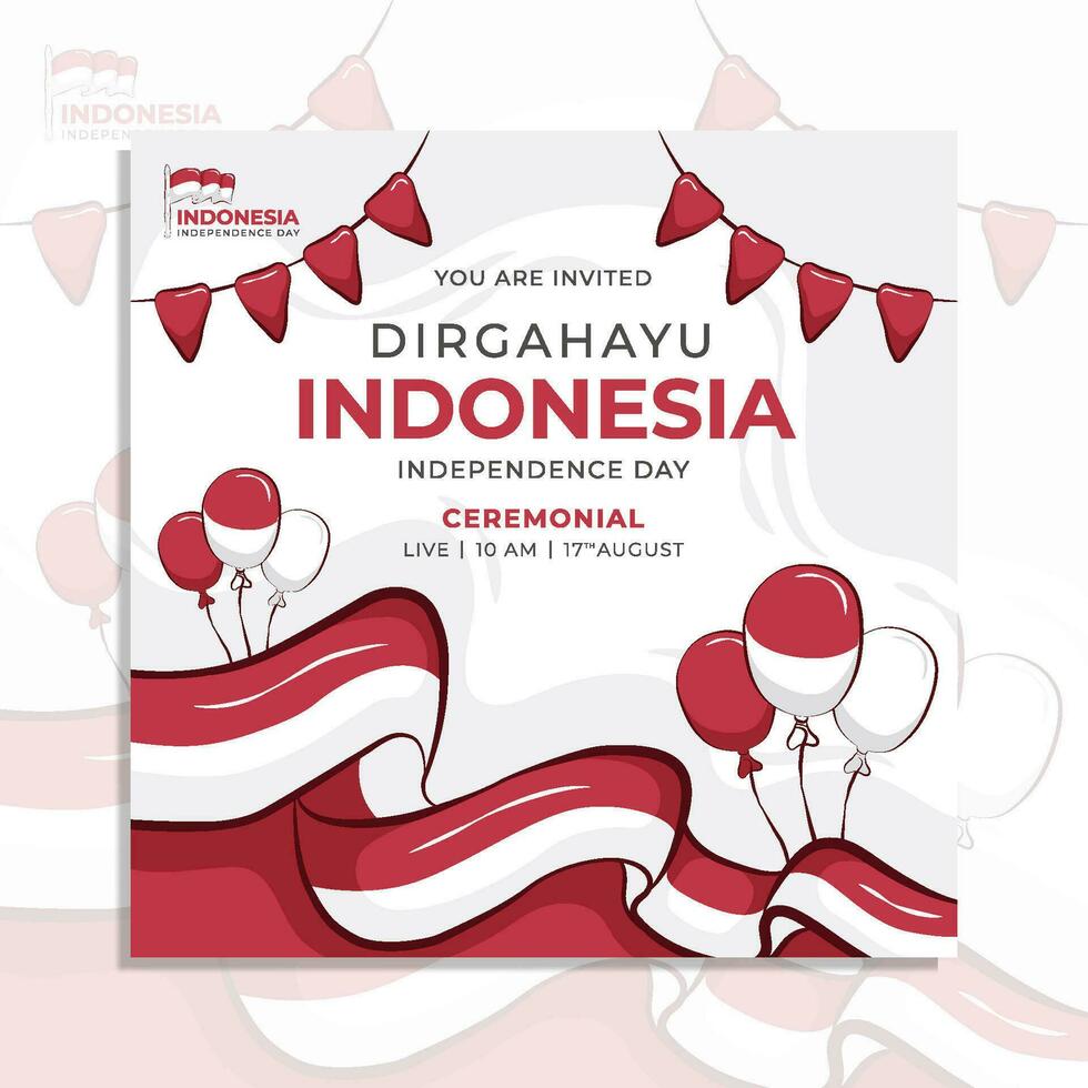 Indonesien Unabhängigkeit Tag Vorlage vektor