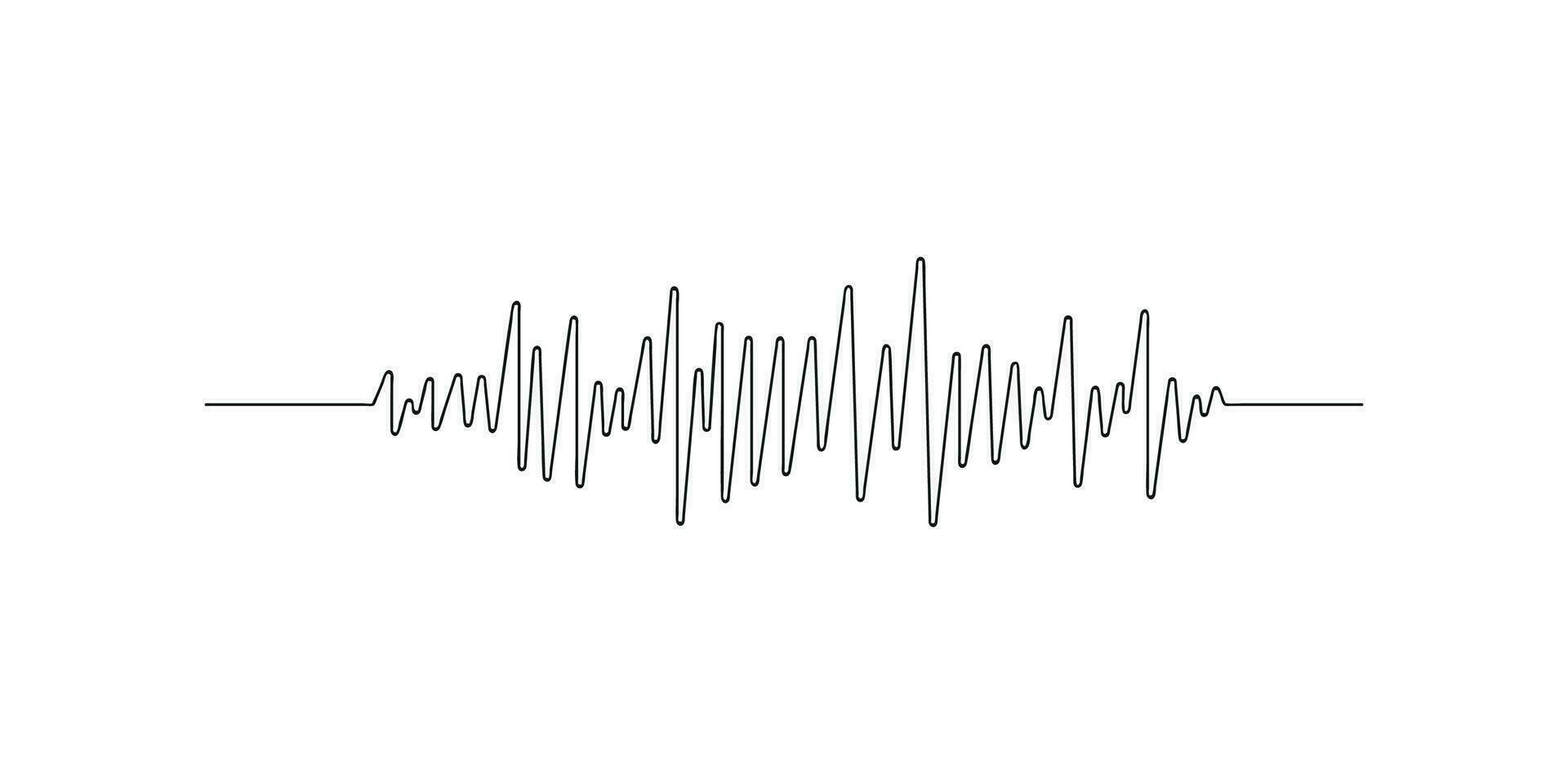 Audio- Spur gezeichnet im einer kontinuierlich Linie. einer Linie Zeichnung, Minimalismus. Vektor Illustration.