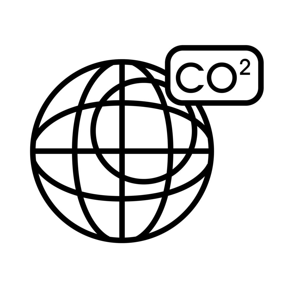 Planet mit Co2-Liniensymbol vektor