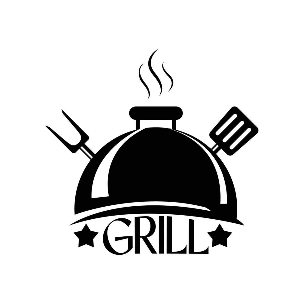 grilla logotyp och symbol vektor illustration design, bbq vektor, grilla vektor design, grill ikon