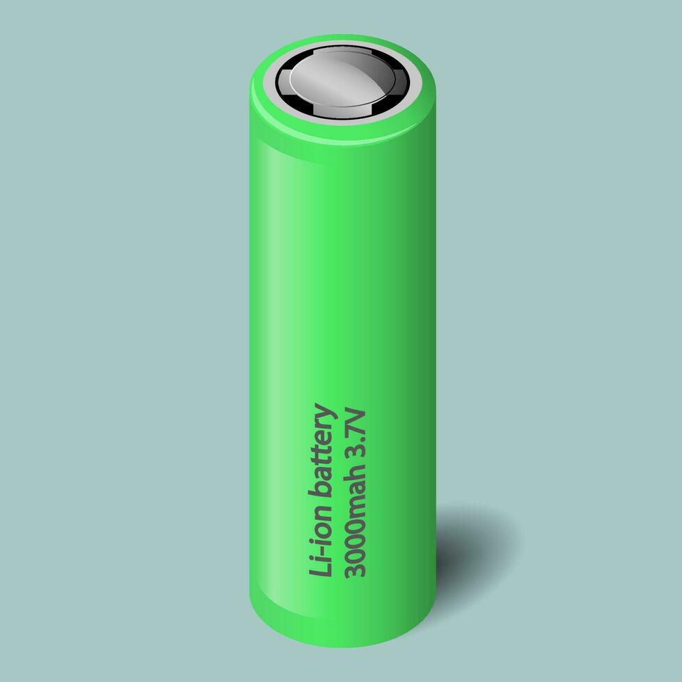 grön li-jon batteri med inskrift vektor