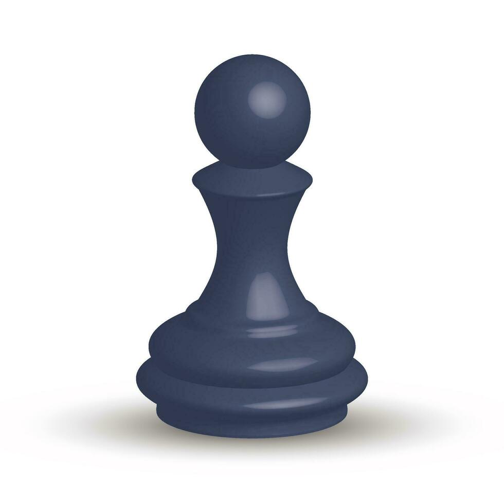 3d Blau Schach Pfand isoliert auf Weiß Hintergrund. isometrisch Schach Stück Vektor Illustration.