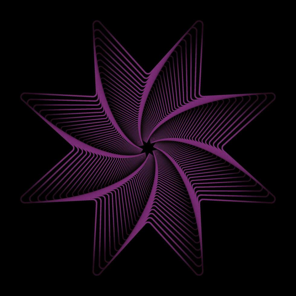 rosa stjärna geometrisk spirograf bakgrund vektor illustration. spirografer stjärna abstrakt element vektor illustration.