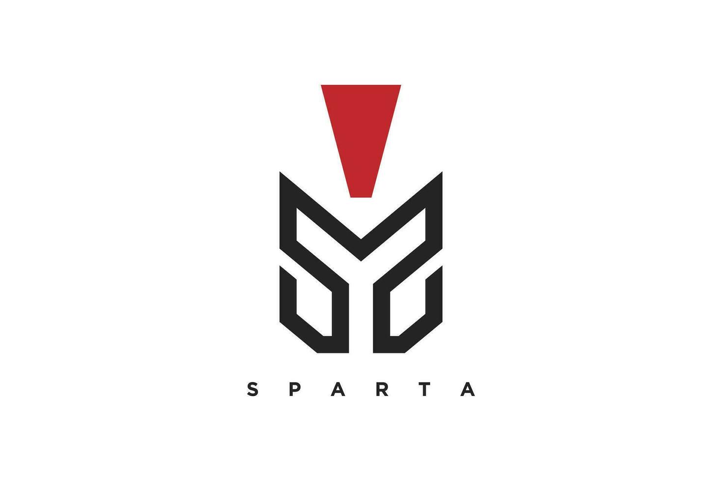 spartansk logotyp vektor med kreativ unik design