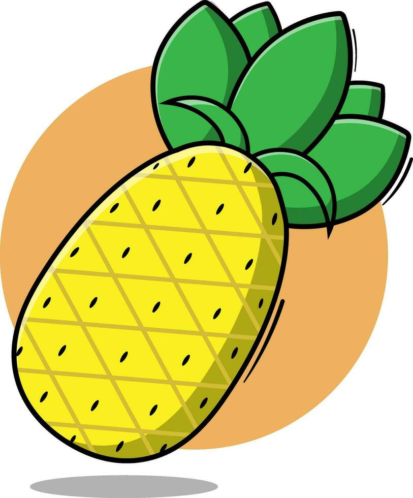 platt design vektor av ananas med isolerat skikten