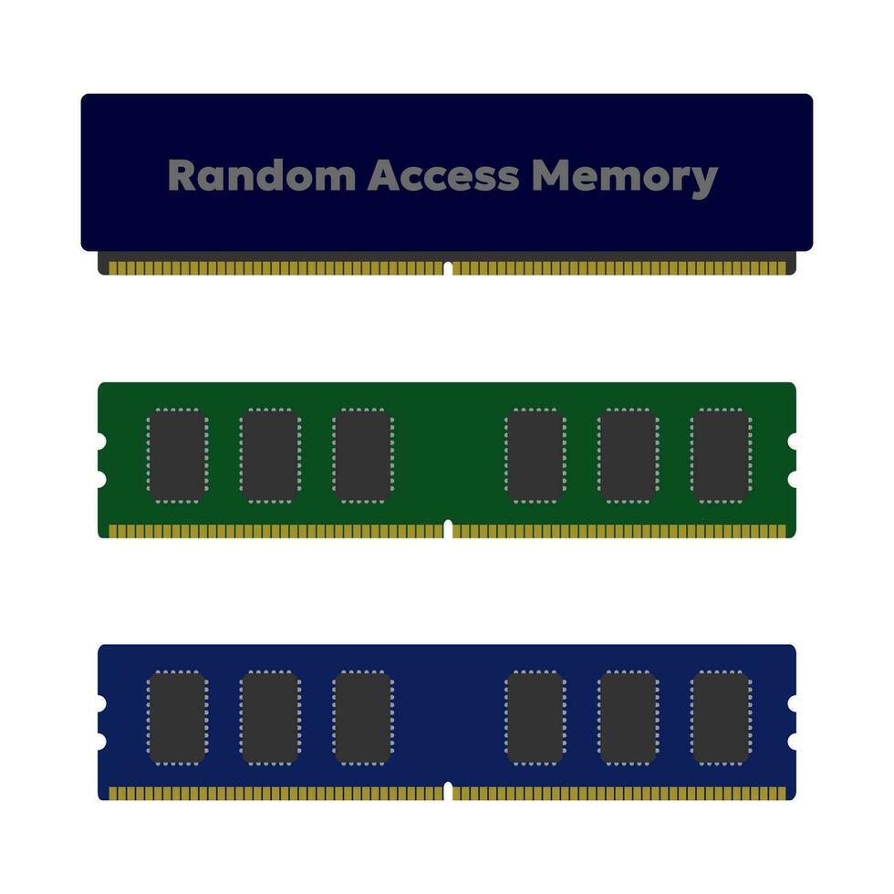 zufällig Zugriff Erinnerung oder RAM Computer Symbol Vektor Illustration, eben Design