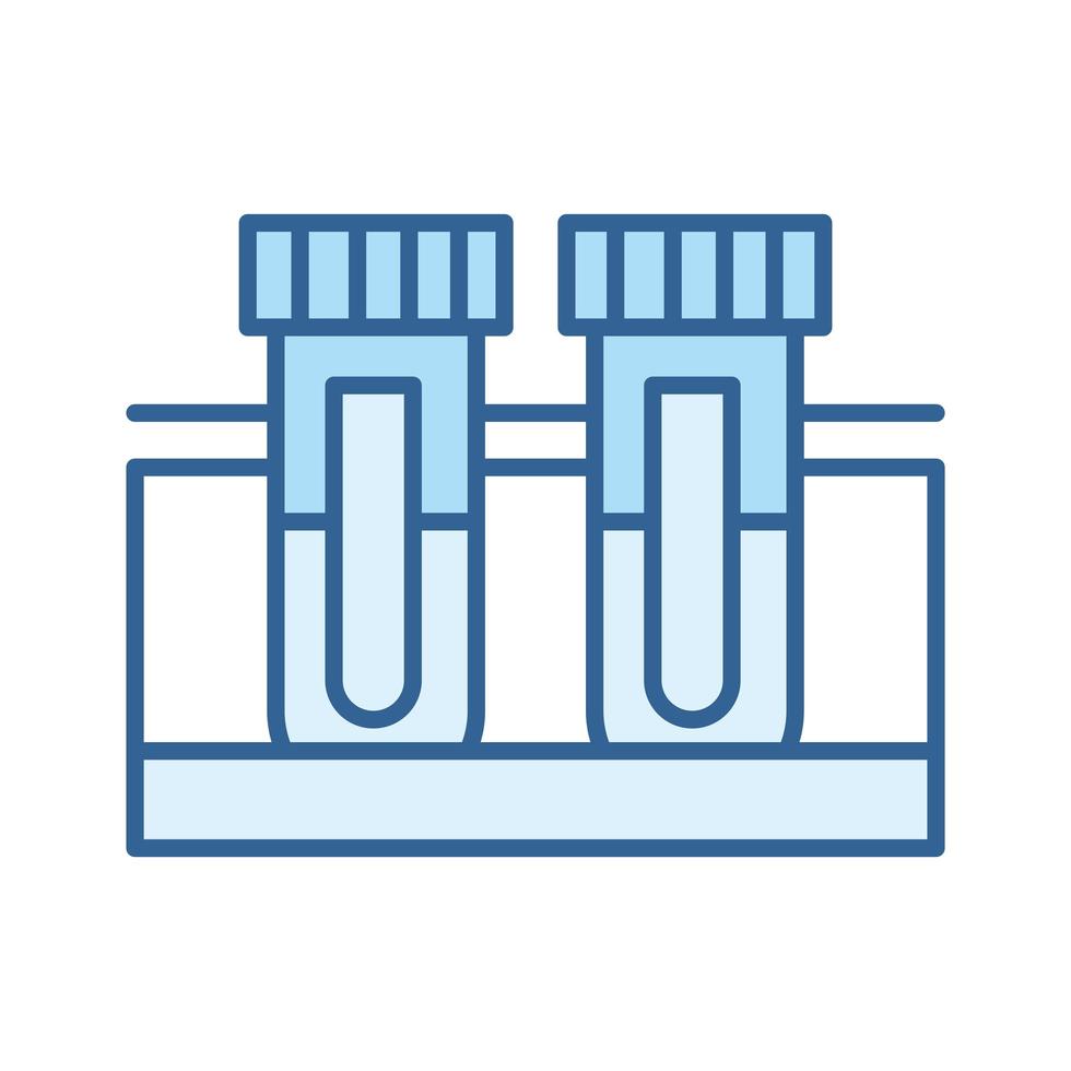 medicinsk kemi provrör utrustning linje fylla blå ikon vektor