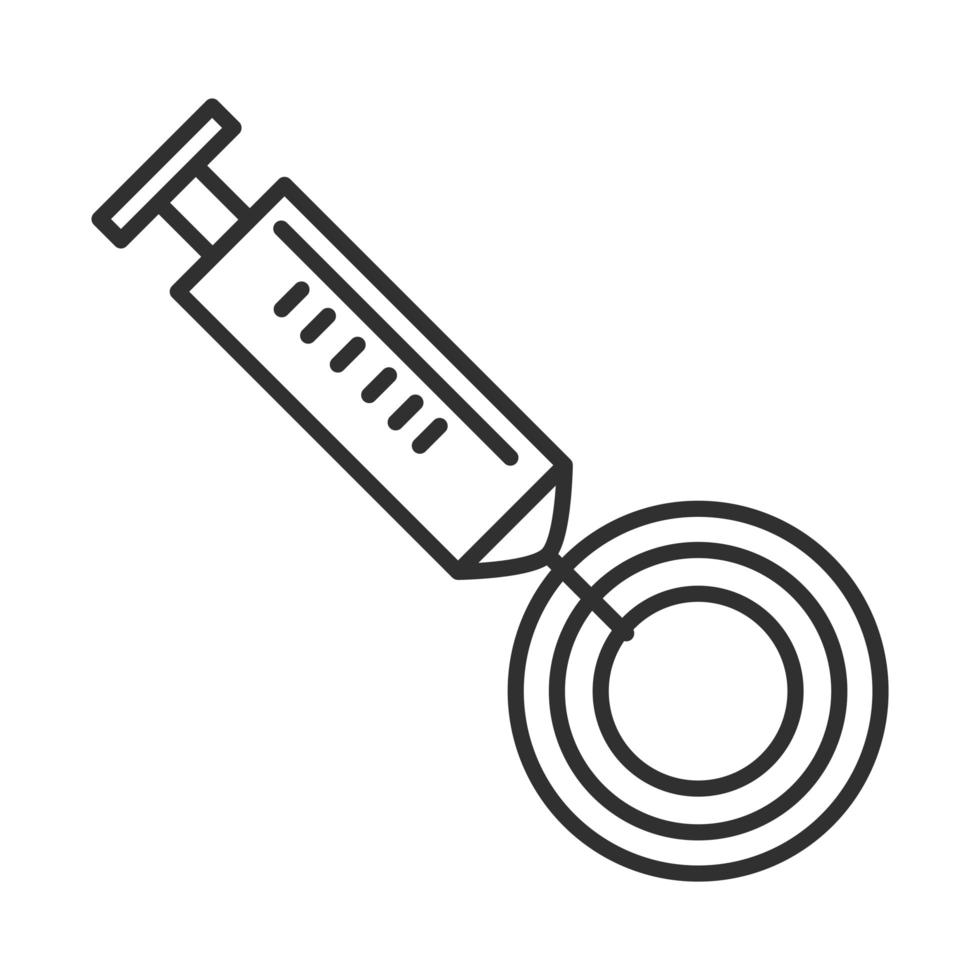 medicinsk spruta testanalys utrustning linje ikon vektor