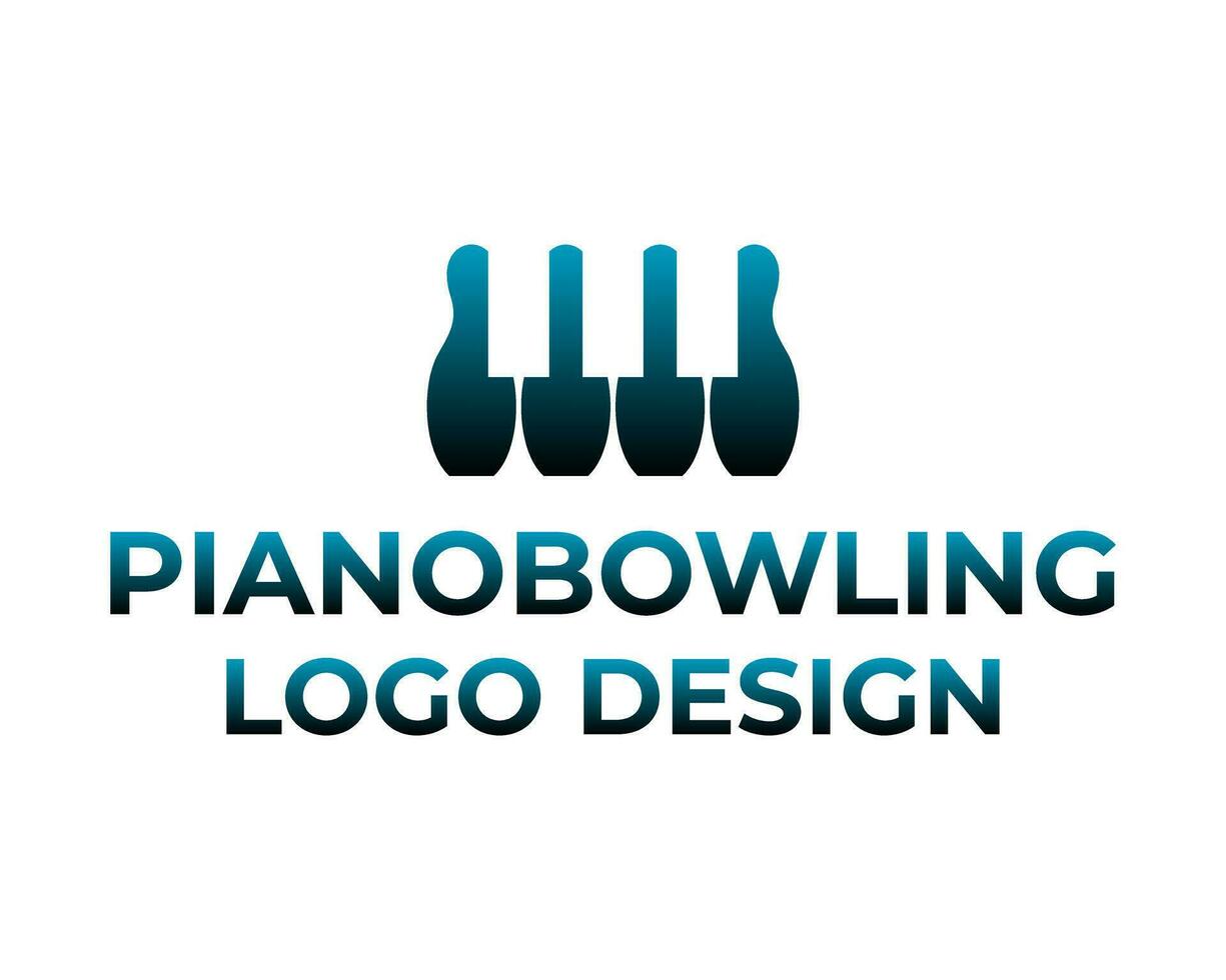 ein Blau und Grün Logo zum ein Bowling Klavier Logo. vektor