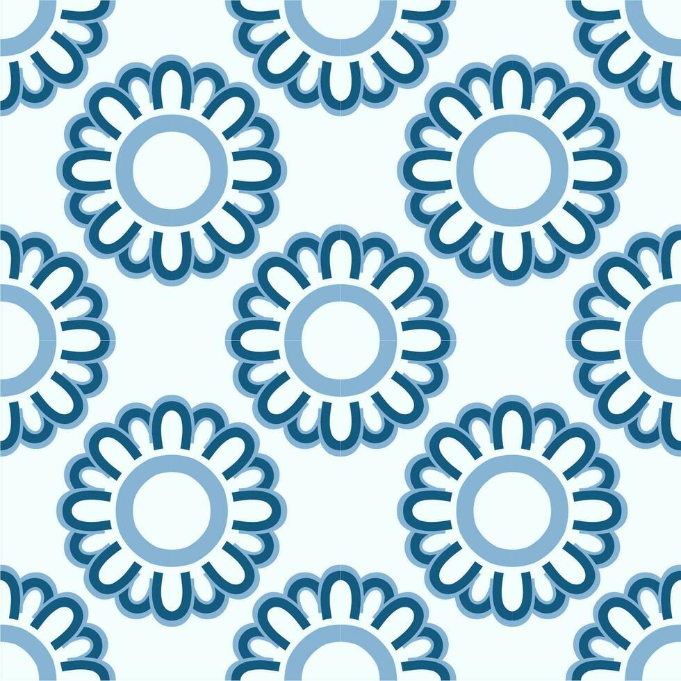 abstrakt fyrkant sömlös mönster med årgång häftig daisy blommor. retro blommig vektor bakgrund yta design, textil, brevpapper, omslag papper, omslag