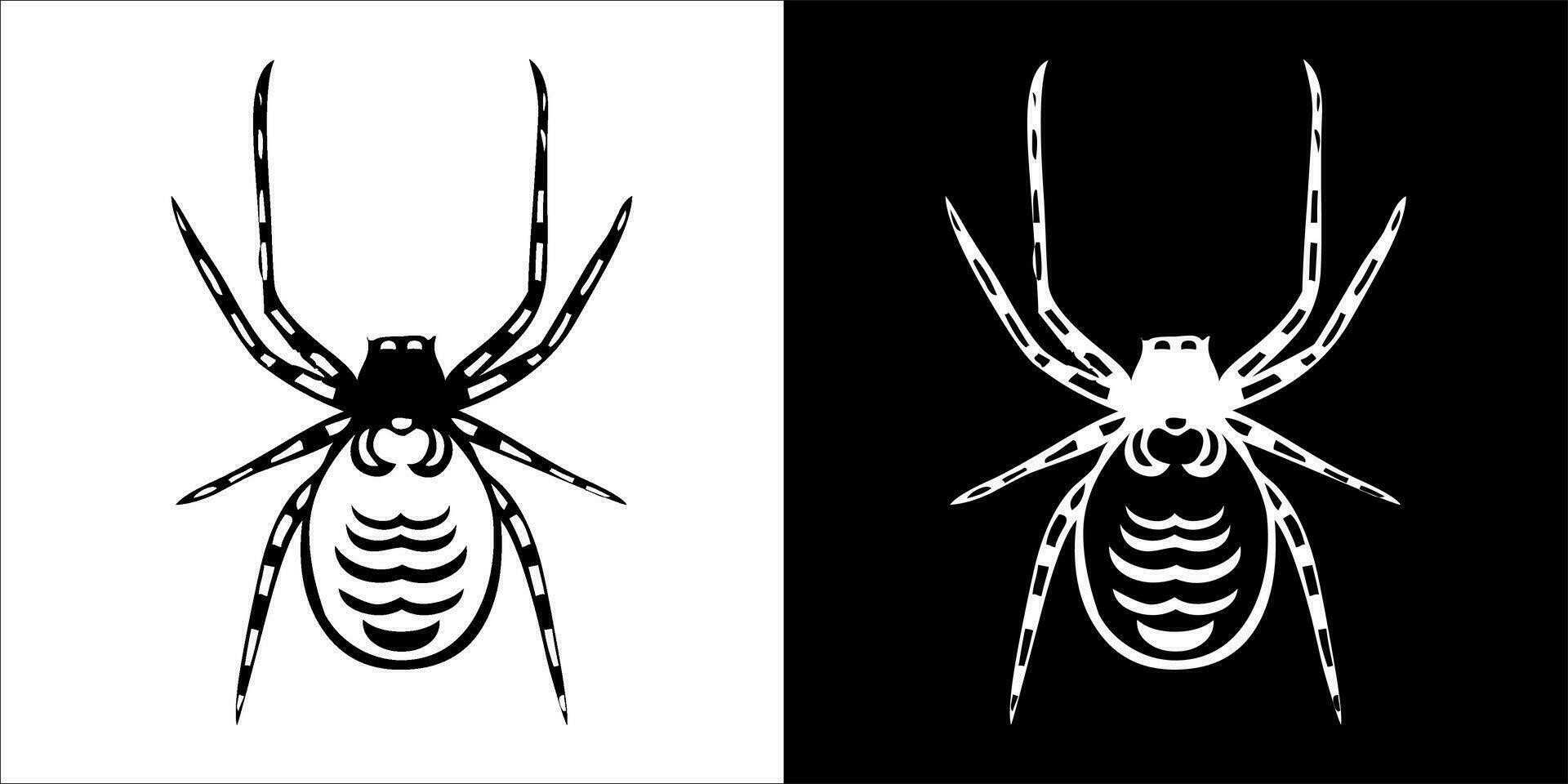 illustration, vektor grafisk av Spindel ikon, i svart och vit, med transparent bakgrund