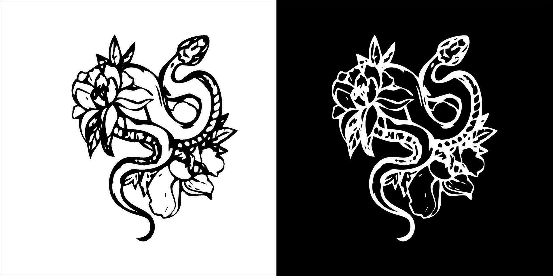 illustration, vektor grafisk av orm ikon, svart och vit Färg på transparent bakgrund