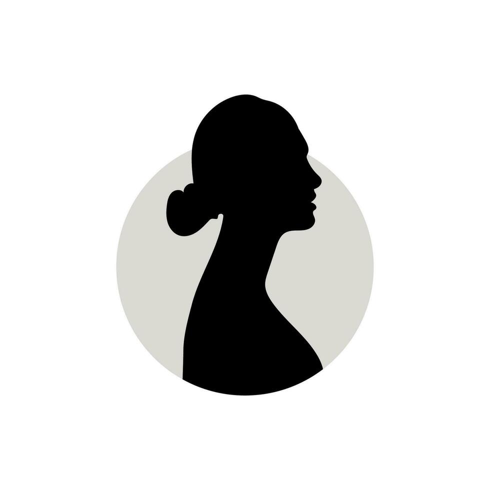 silhuett av en kvinna huvud. vektor illustration på vit bakgrund.