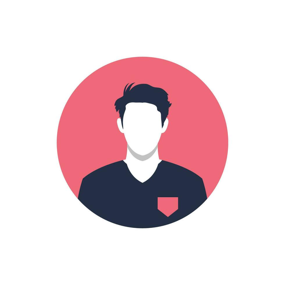 profil bild av man avatar för social nät med halv cirkel. mode vektor. ljus vektor illustration i trendig stil.