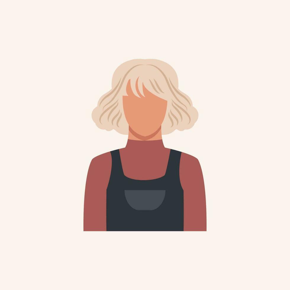 Profil Bild von Frau Benutzerbild zum Sozial Netzwerke mit Hälfte Kreis. Mode Vektor. hell Vektor Illustration im modisch Stil.