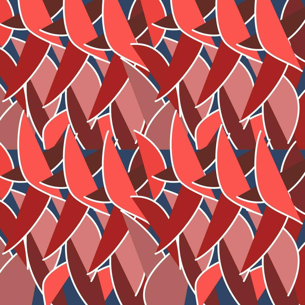 sömlös mönster med röd och vit vågor vektor