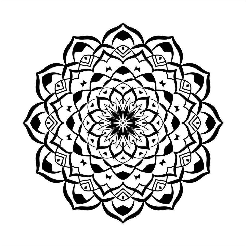 abstrakt schwarz Weiß Mandala Hintergrund Muster Design mit islamisch Kunst Mandala vektor