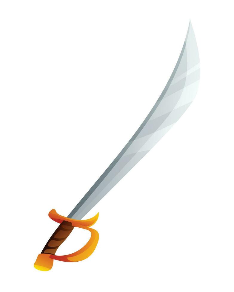 pirat svärd tecknad serie illustration isolerat på vit bakgrund vektor