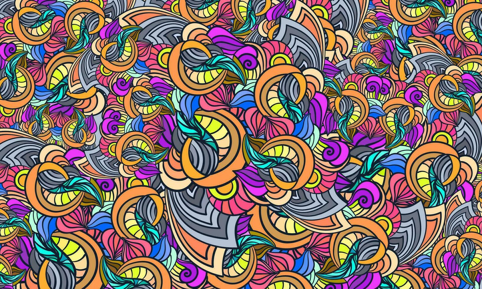 abstrakt ritad för hand mönster, blommig bakgrund. färgrik vektor illustration
