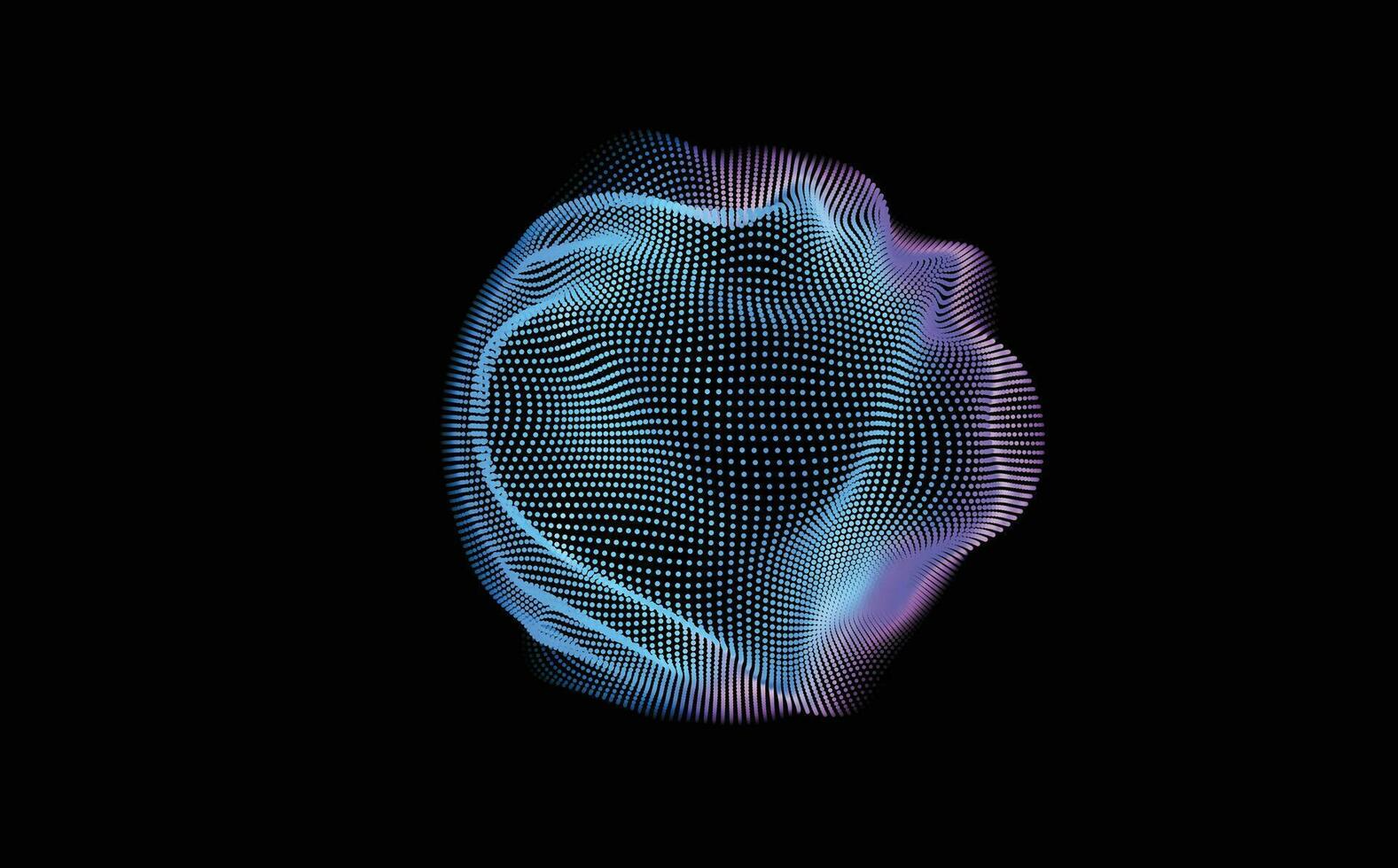 abstrakt Digital Kreise von Partikel mit Lärm. futuristisch kreisförmig Klang Welle. groß Daten Visualisierung. 3d virtuell Raum vr Cyberspace. Krypto Währung Konzept. vektor