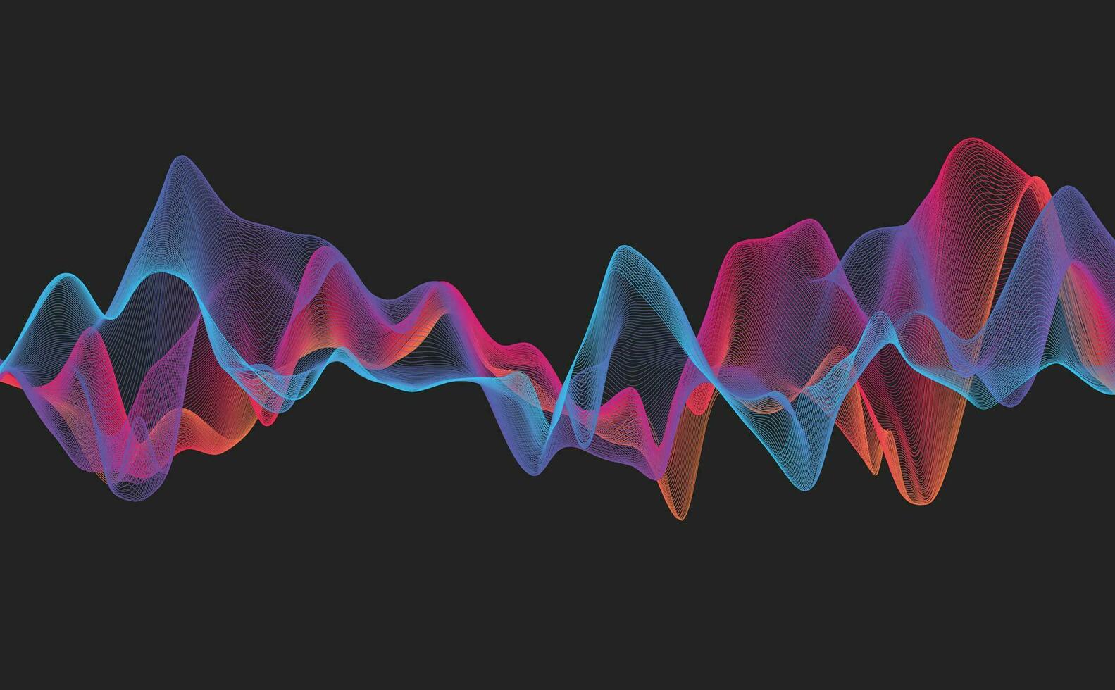 Vektor abstrakter Hintergrund mit farbigen dynamischen Wellen, Linien und Partikeln. Illustration passend für Design