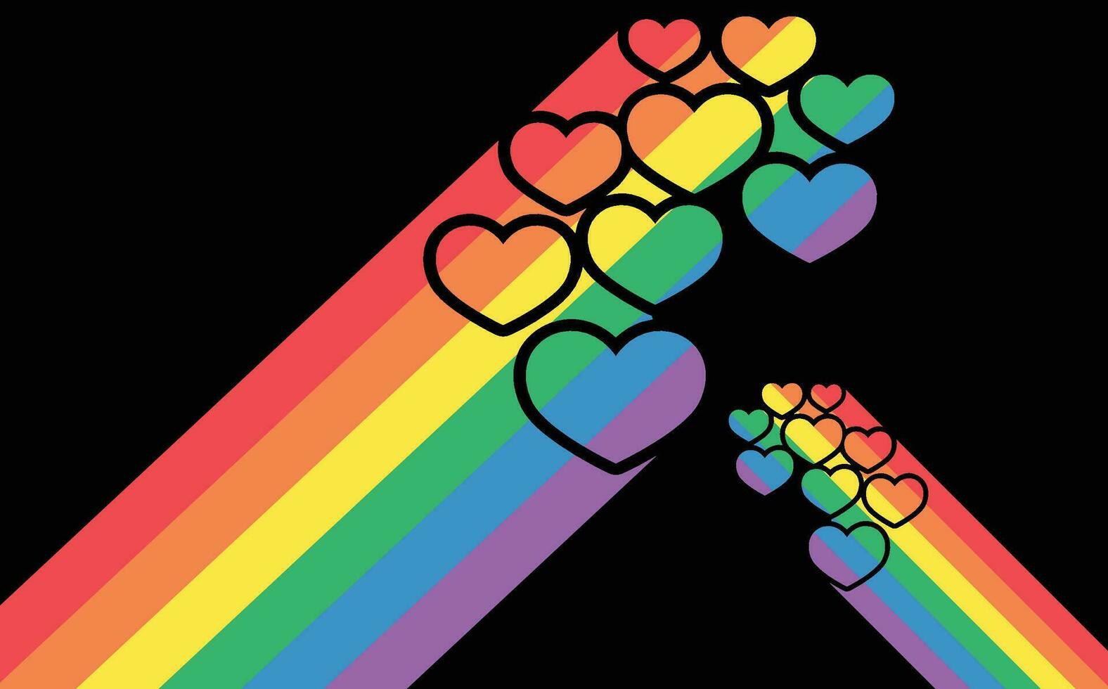 bunt Regenbogen Stolz Monat Vektor Hintergrund. Mensch Rechte Vielfalt Konzept. lgbt Individualität Kunst Veranstaltung Banner Design. Vektor Illustration.