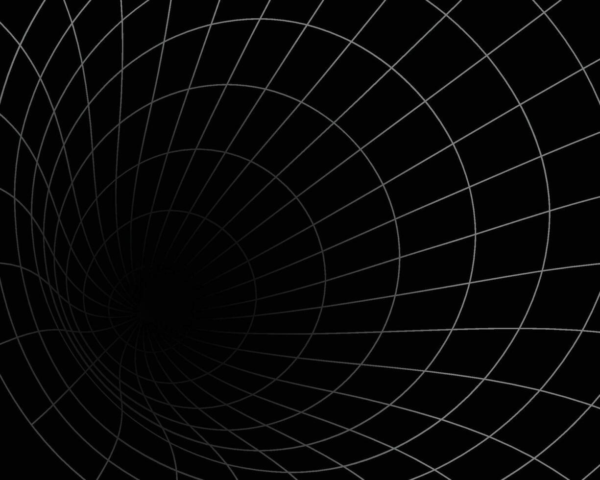 gebogen Perspektive Netz. gebogen schwarz Linien auf ein Weiß Hintergrund. vektor
