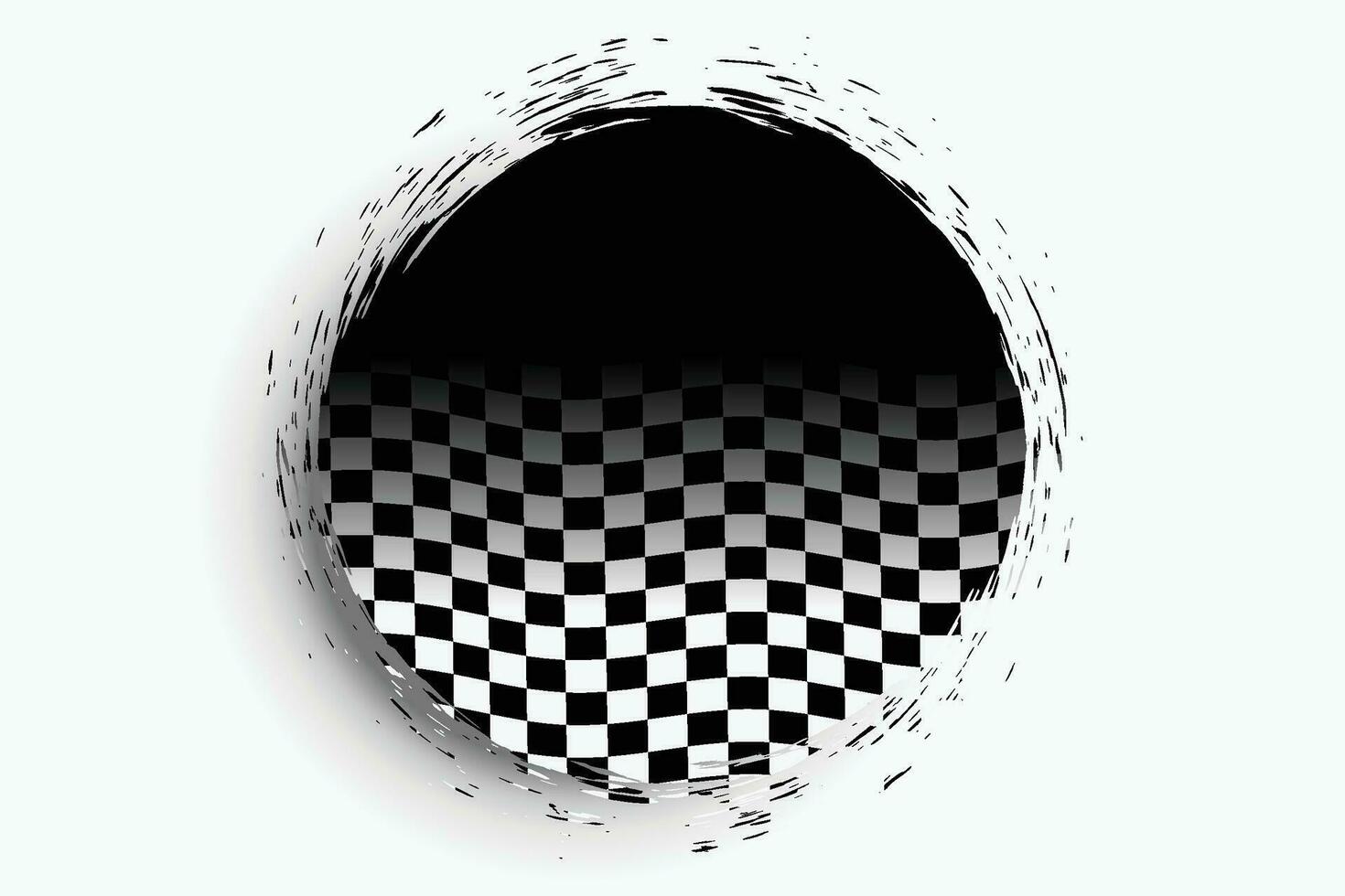 optisch Illusion Welle. Schach Wellen Tafel. abstrakt 3d schwarz und Weiß Illusionen. horizontal Linien Streifen Muster oder Hintergrund mit wellig Verzerrung Wirkung. Vektor Illustration.