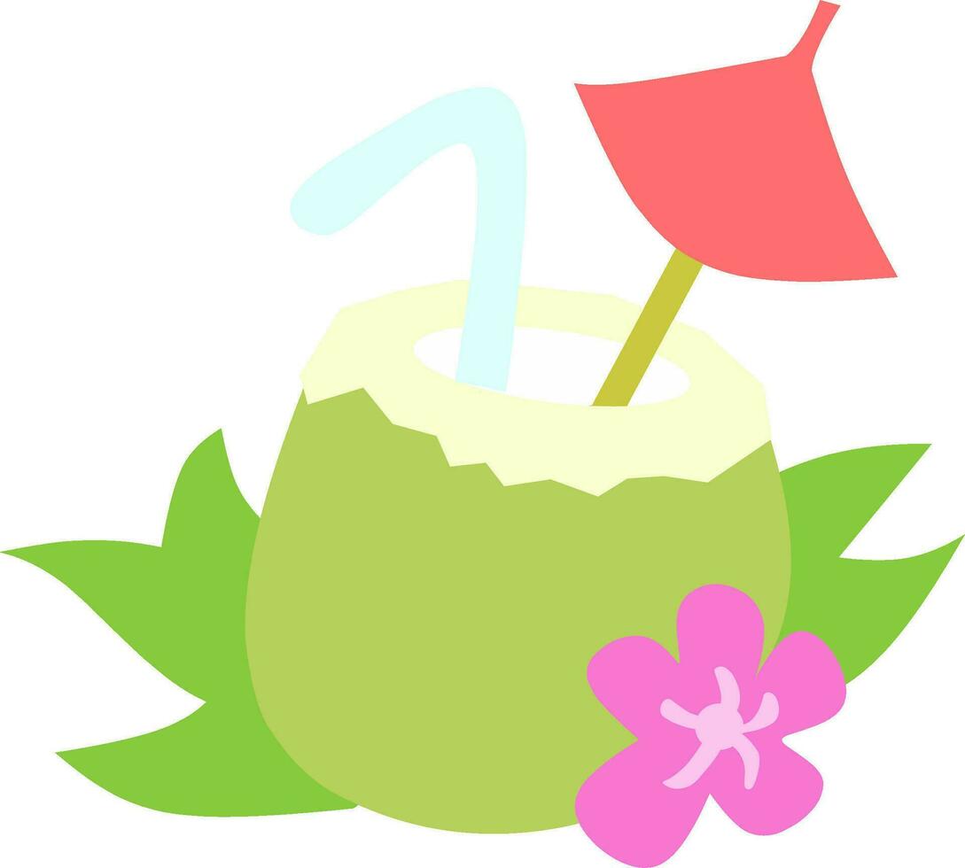 tropisch Kokosnuss trinken Karikatur Bild Vektor Illustration.