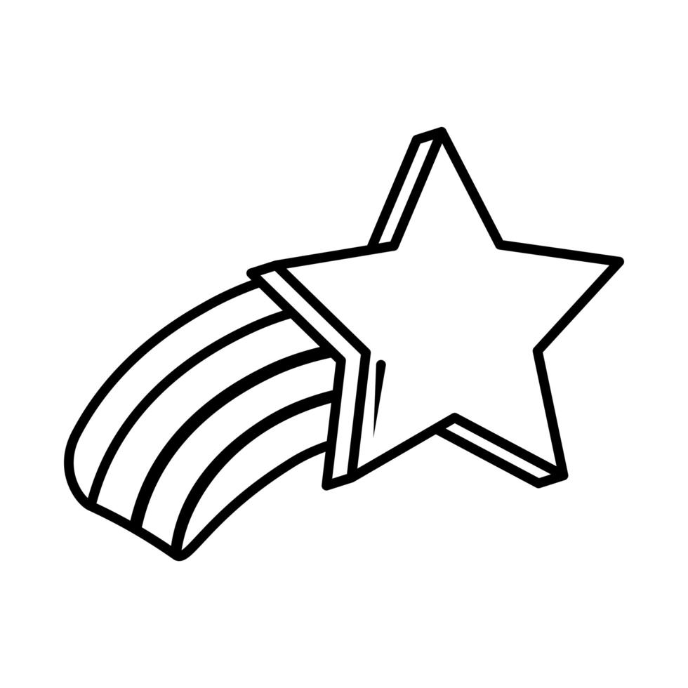 stjärntecken regnbåge popkonst komisk stil linje ikon vektor