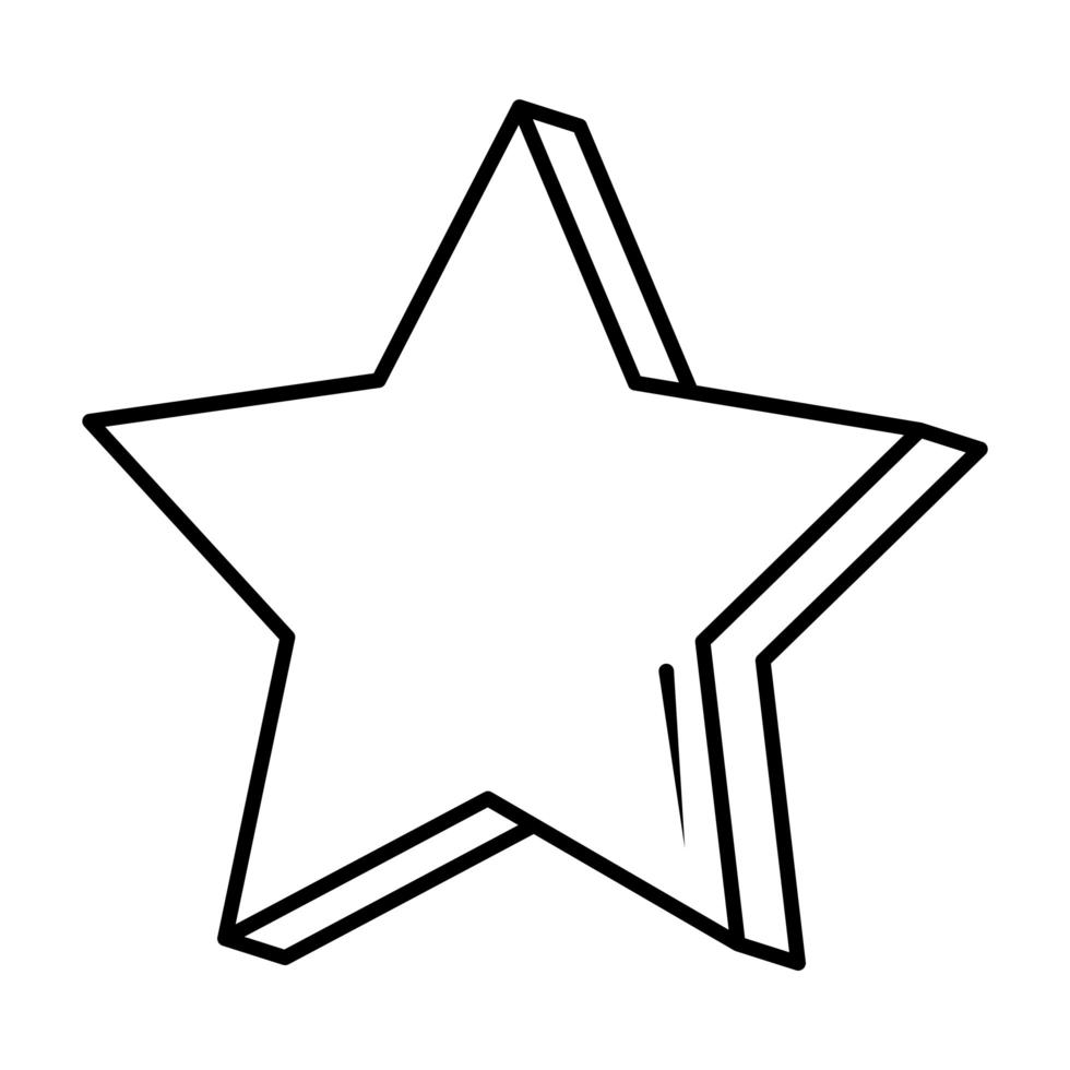 stjärndekoration popkonst komisk stil linje ikon vektor