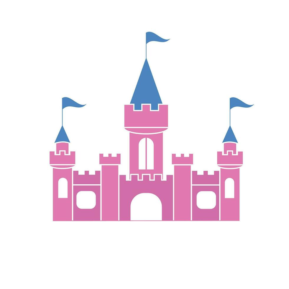de vektor illustration av rosa prinsessa magi slott