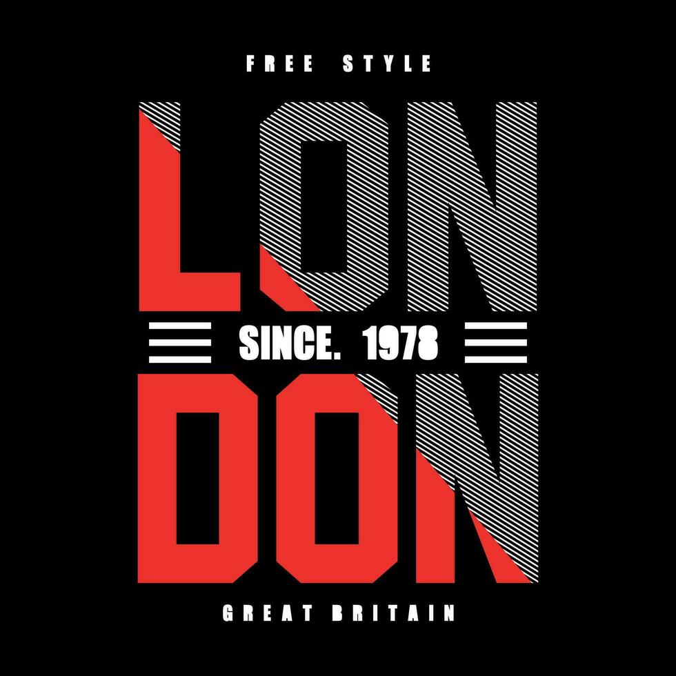 London Typografie Design Tee t Hemd Grafik gedruckt, vektor