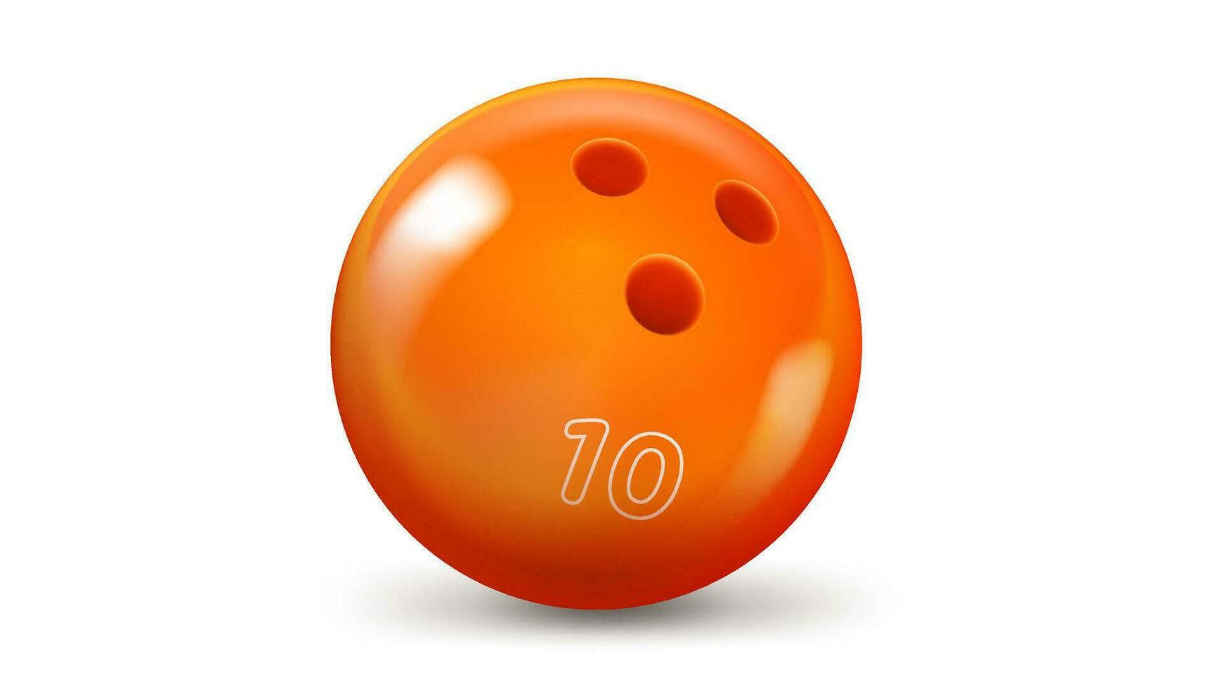 Orange Bowling Ball isoliert auf Weiß Hintergrund. 3d Vektor Illustration
