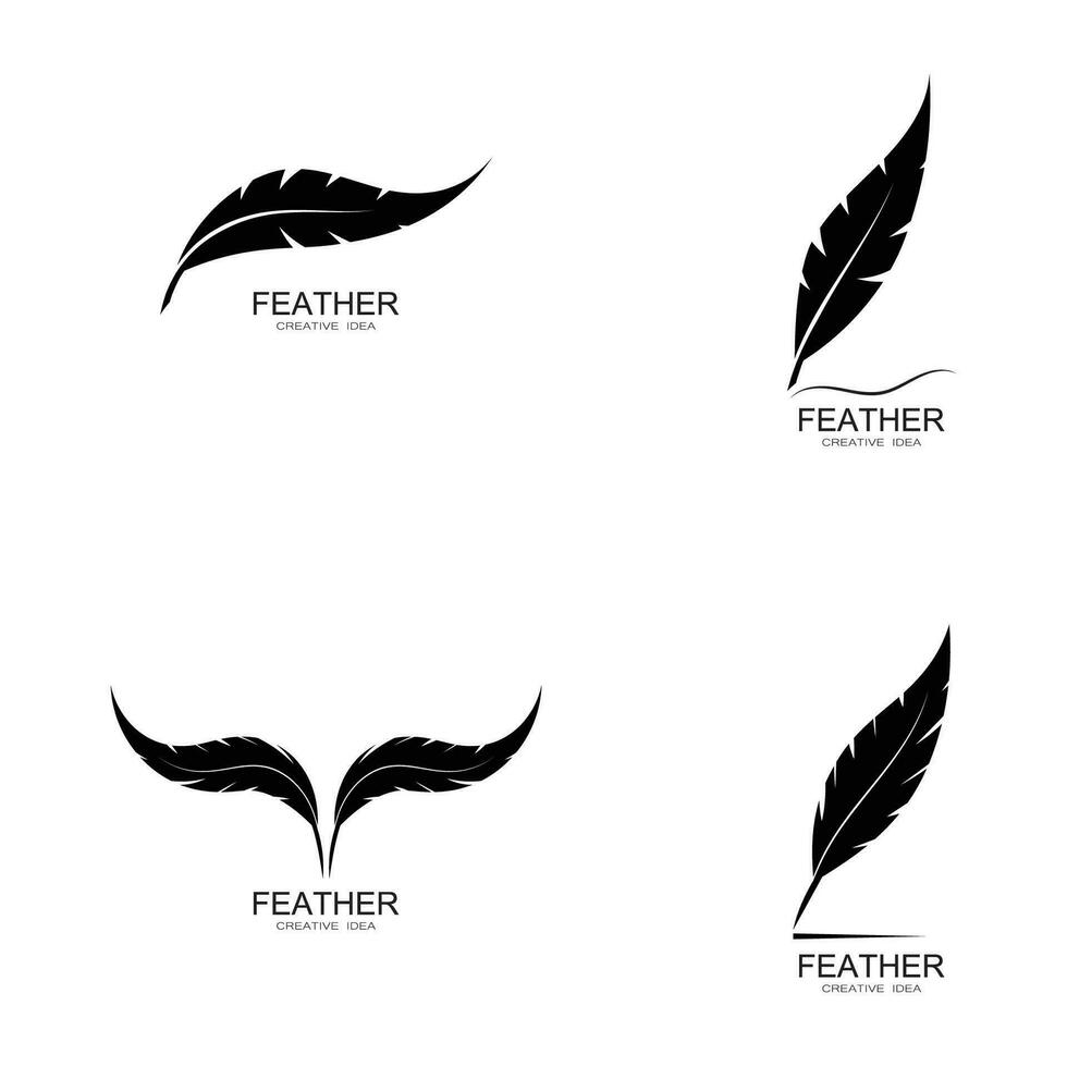 fjäder logotyp vektor mall
