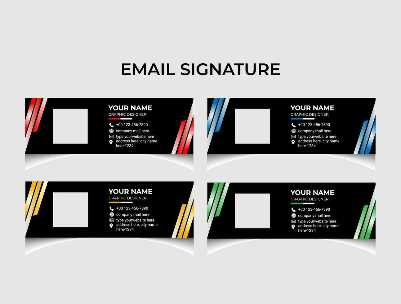 minimalistisch Email Unterschrift Vorlage Design. vektor