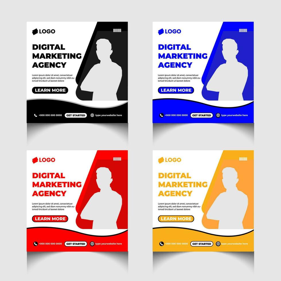 företags- företag eller digital marknadsföring byrå social media posta mall design. vektor